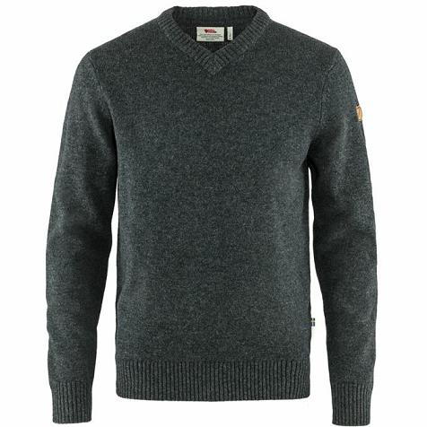 Fjallraven Men Övik Sweater Dark Grey PH215267 Philippines